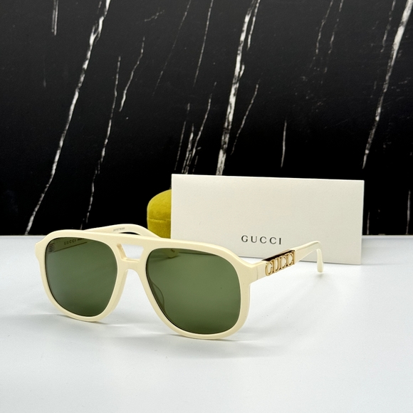 NEW GG1188S 005 GUCCI UNISEX AVIATOR WHITE SUNGLASSES GUCCI UNISEX EYEWEAR - Picture 3 of 14